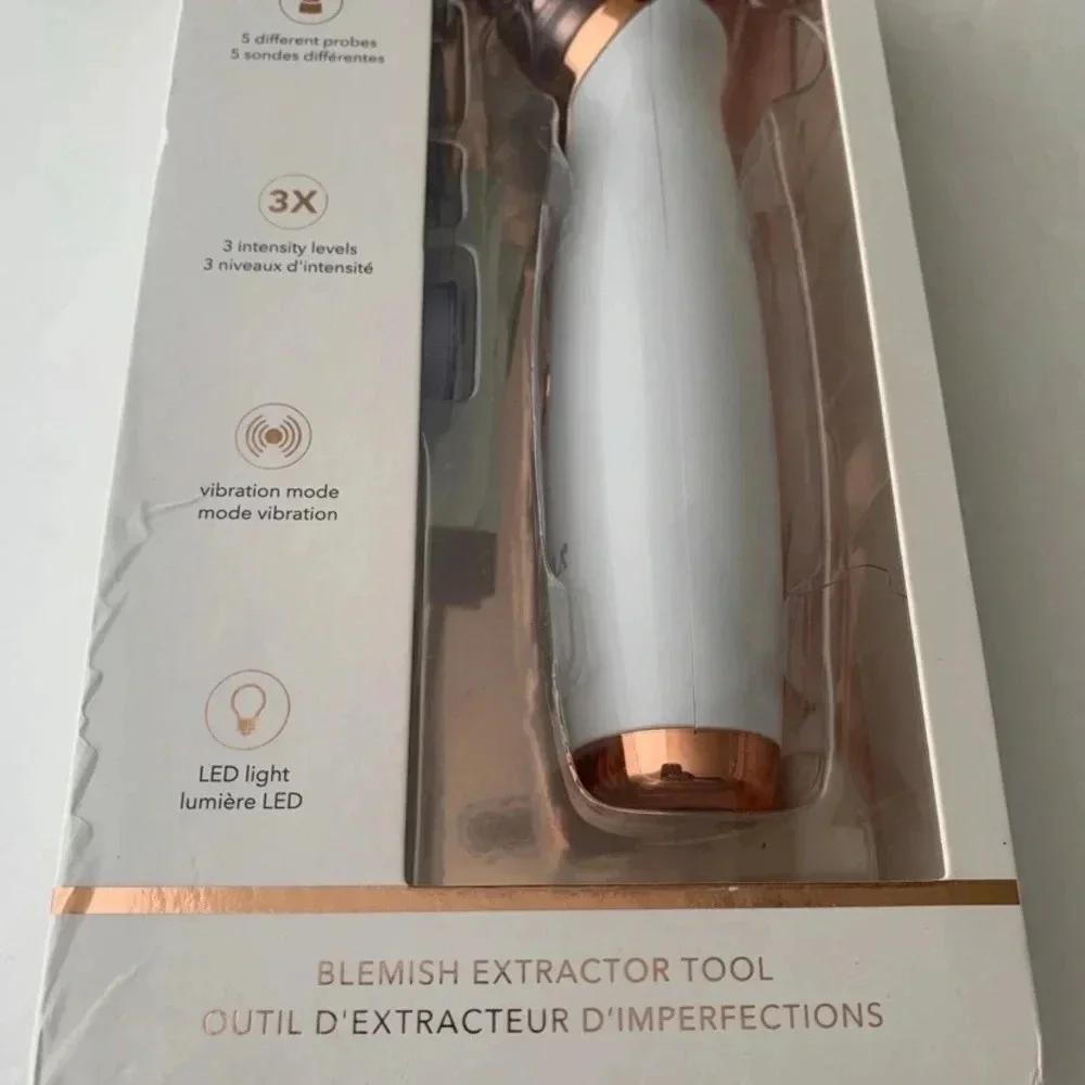 Acne Blemish Blackheads Extractor Tool Zoe Ayla Unclogs Pores LED Light New